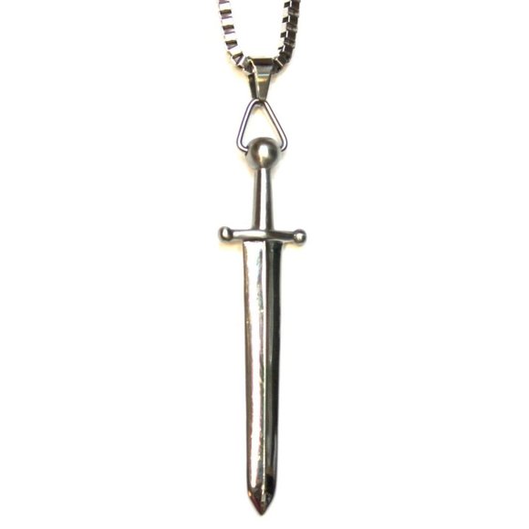 3" Stainless Steel Sword of the Lord Necklace -Shiny Blade Finish Spirit Warrior - Picture 6 of 8